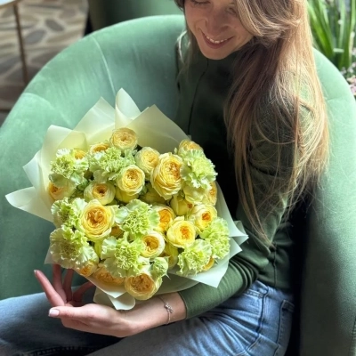 Дуо букет "Лимонный шелк" Дуо букет "Лимонный шелк"